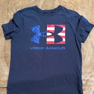 Under Armour Kids Navy and Red Graphic Tee